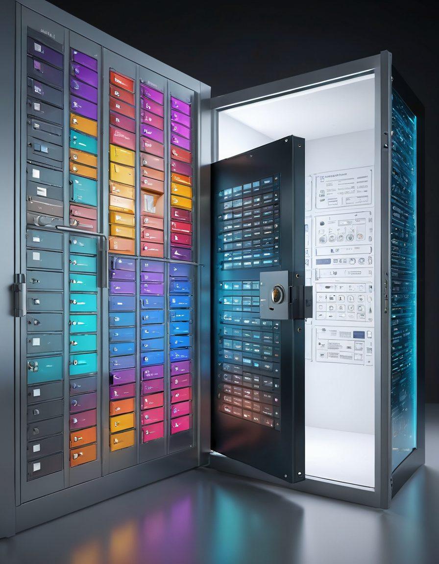 A secure digital vault overflowing with various file types, including documents and multimedia, set against a backdrop of a serene landscape symbolizing preservation. The vault doors are slightly open, with a warm glow emanating from within, representing safety and accessibility. In the foreground, a hand is placing a file into the vault, depicting human interaction with technology. The overall feel should evoke trust and reliability in data security. super-realistic. vibrant colors. white background.